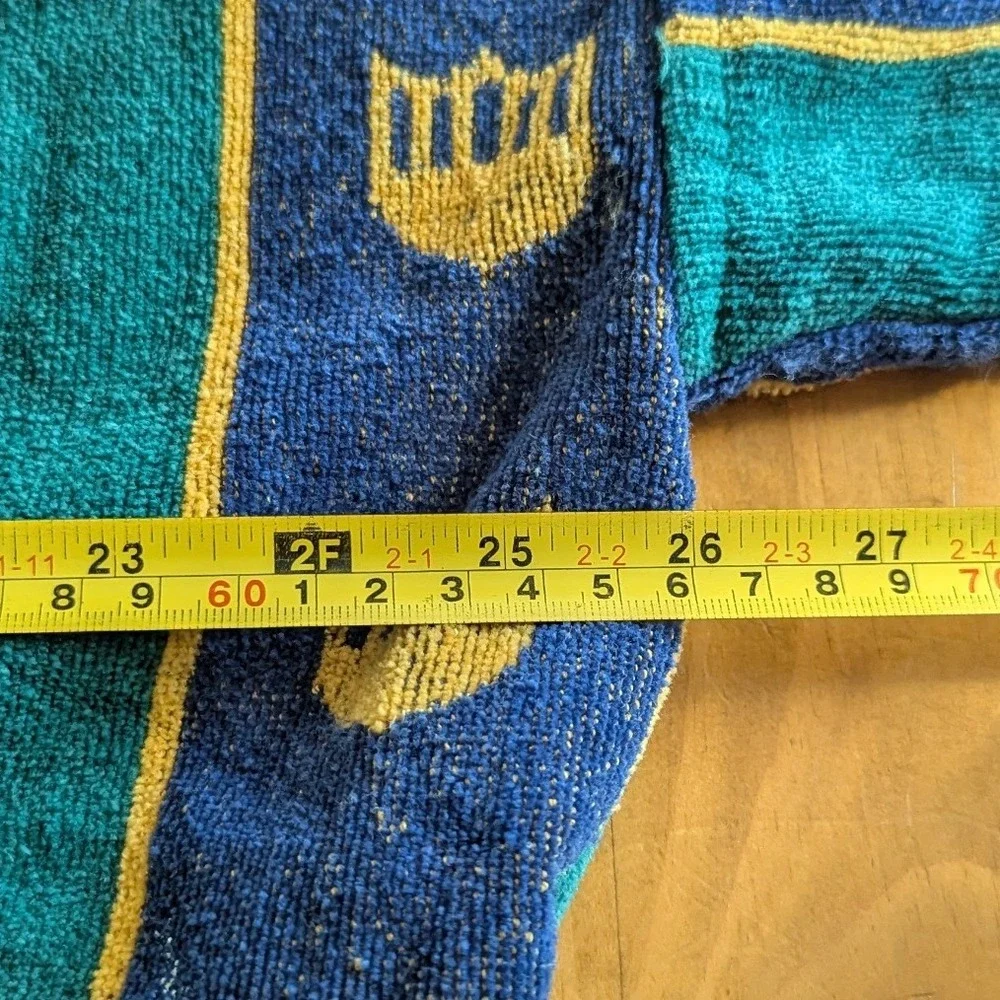 Foster Classics Mens Vintage Striped Terry Cloth Robe Green‎ Blue Yellow OSFA